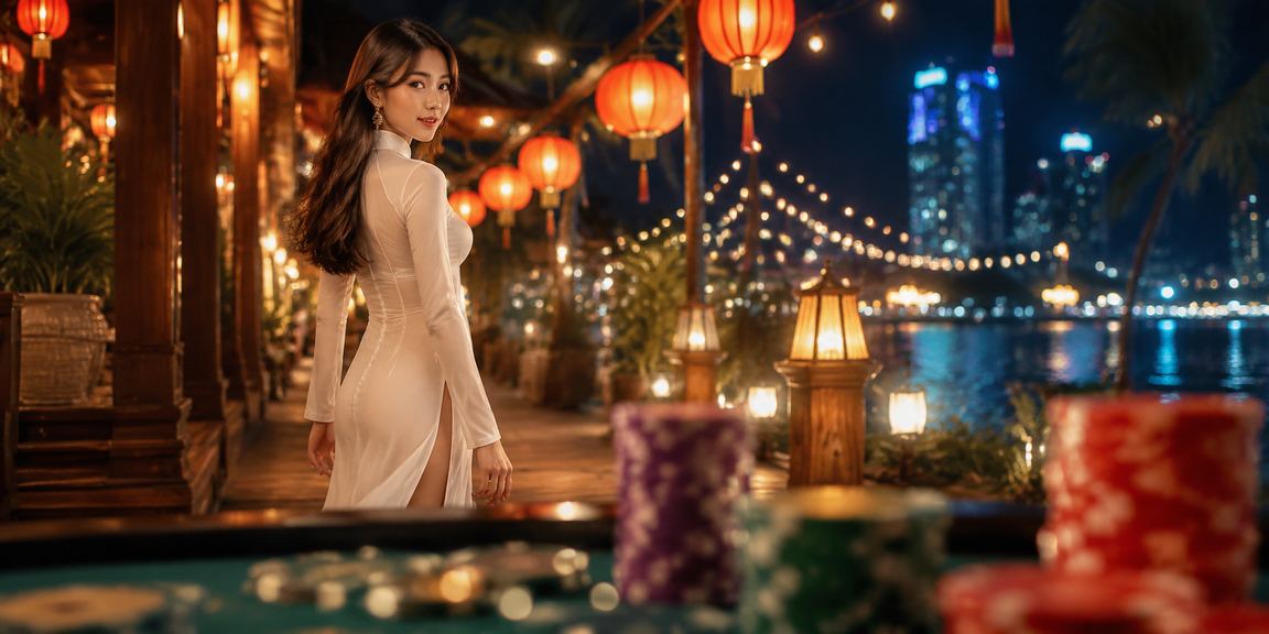 Du khách tại Phú Quốc tham gia chương trình VIP casino với trang phục áo dài truyền thống
